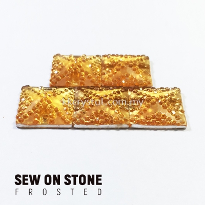 Sew On Stone, Frosted Print, 01# Square, 14x14mm, Color 06#, 5pcs/pack (BUY 1 GET 1 FREE)