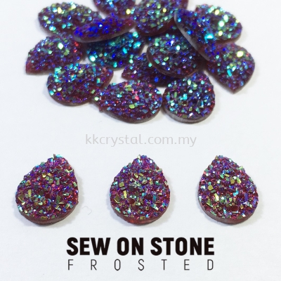 Sew On Stone, Frosted, Code 04# Teardrop, 10x14mm, 006# Light Siam2x, 20pcs/pack (BUY 1 GET 1 FREE)