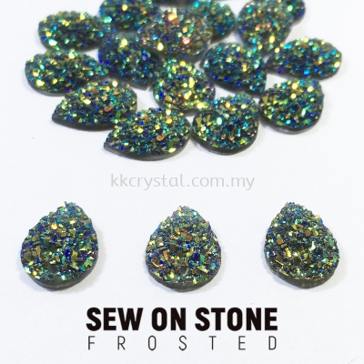 Sew On Stone, Frosted, Code 04# Teardrop, 10x14mm, 017# Black Diamond2x, 20pcs/pack (BUY 1 GET 1 FREE)