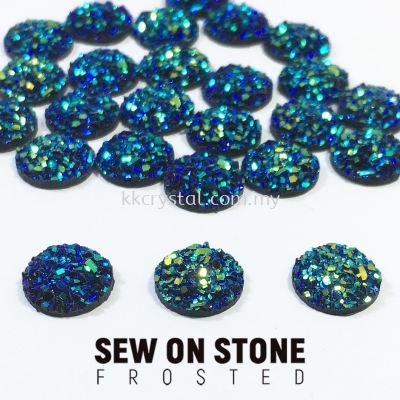 Sew On Stone, Frosted, Code 03# Round, 10mm, 009# Jet2x, 25pcs/pack (BUY 1 GET 1 FREE)