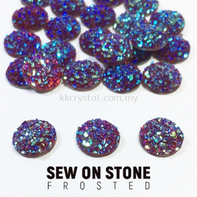 Sew On Stone, Frosted, Code 03# Round, 10mm, 006# Light Siam2x, 25pcs/pack (BUY 1 GET 1 FREE)