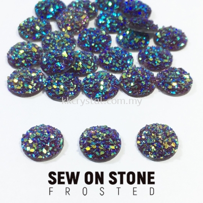 Sew On Stone, Frosted, Code 03# Round, 10mm, 015# Amethyst2x, 25pcs/pack (BUY 1 GET 1 FREE)