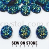 Sew On Stone, Frosted, Code 01# Oval, 8*10mm, 009# Jet 2X, 25pcs/pack (BUY 1 GET 1 FREE) Sew On Stone, Frosted Sew On