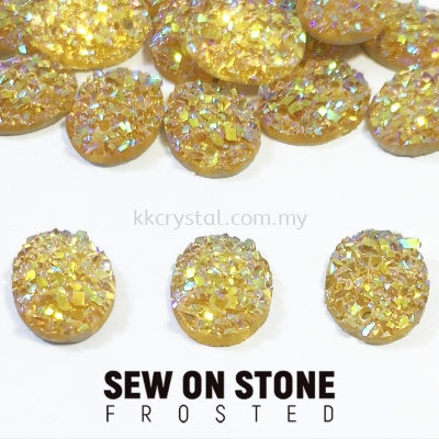 Sew On Stone, Frosted, Code 01# Oval, 8*10mm, 004# Light Topaz 2x, 25pcs/pack (BUY 1 GET 1 FREE)