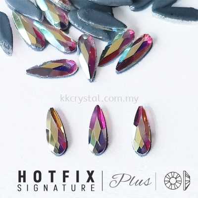 Signature PLUS, Special Shape, Code 829# Raindrop Flat Back, 2x6mm, Crystal AB, 144pcs/pkt