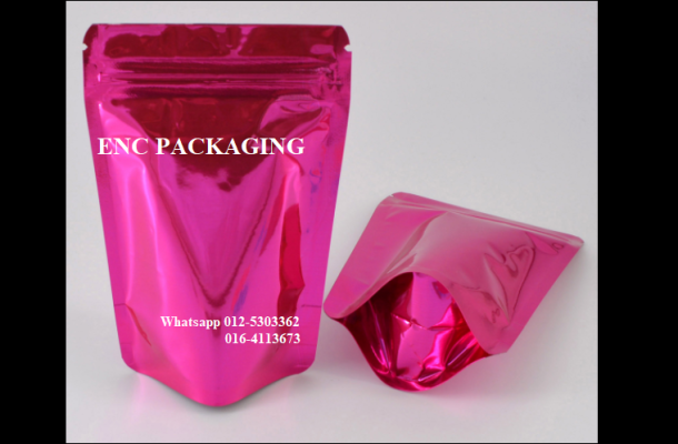 Pink foil bag (140mm x 200mm)