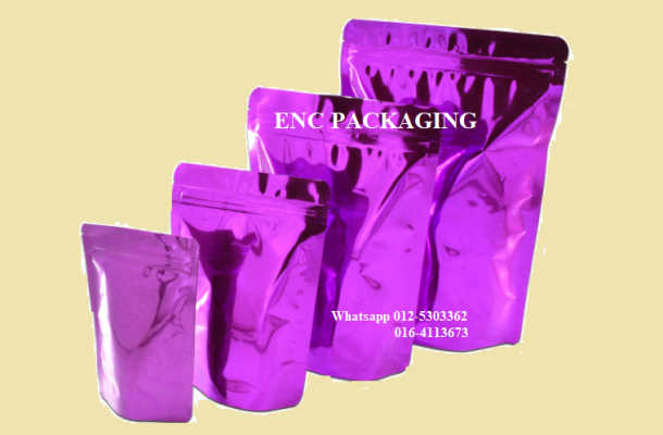 Purple foil bag (85mm x 130mm)