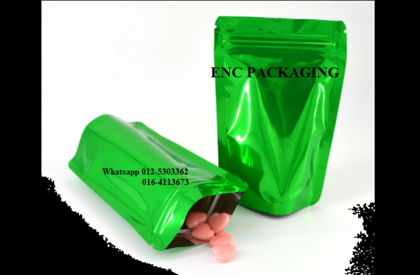 Green foil bag (140mm x 200mm)