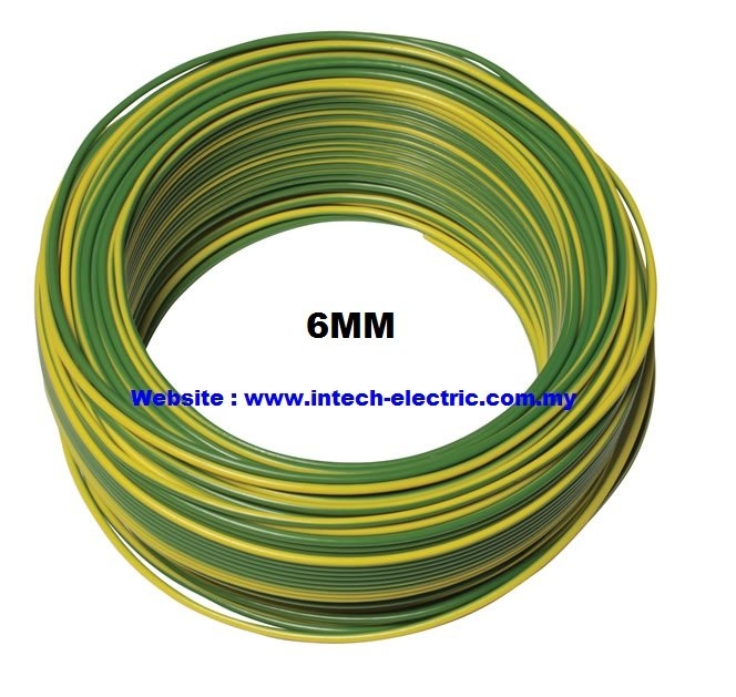  6.0MM (7/1.04mm) PVC CABLE GREEN/YELLOW 100 METER Tonn Cable Electric Cable Copper Type