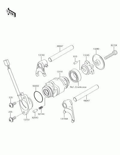 GEAR CHANGE DRUM/SHIFT FORK(S)