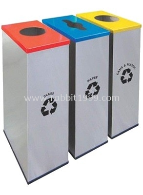 STAINLESS STEEL & POWDER COATING RECTANGULAR RECYCLE BIN - RECYCLE-134/SS