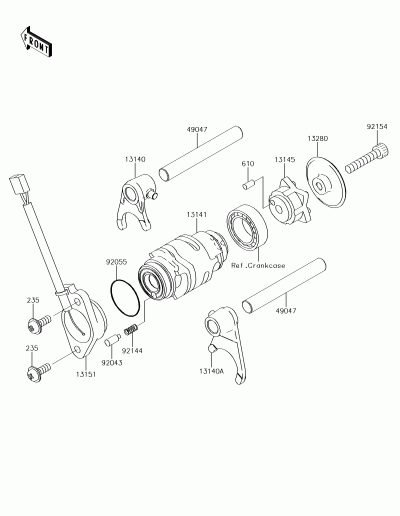 GEAR CHANGE DRUM/SHIFT FORK(S)