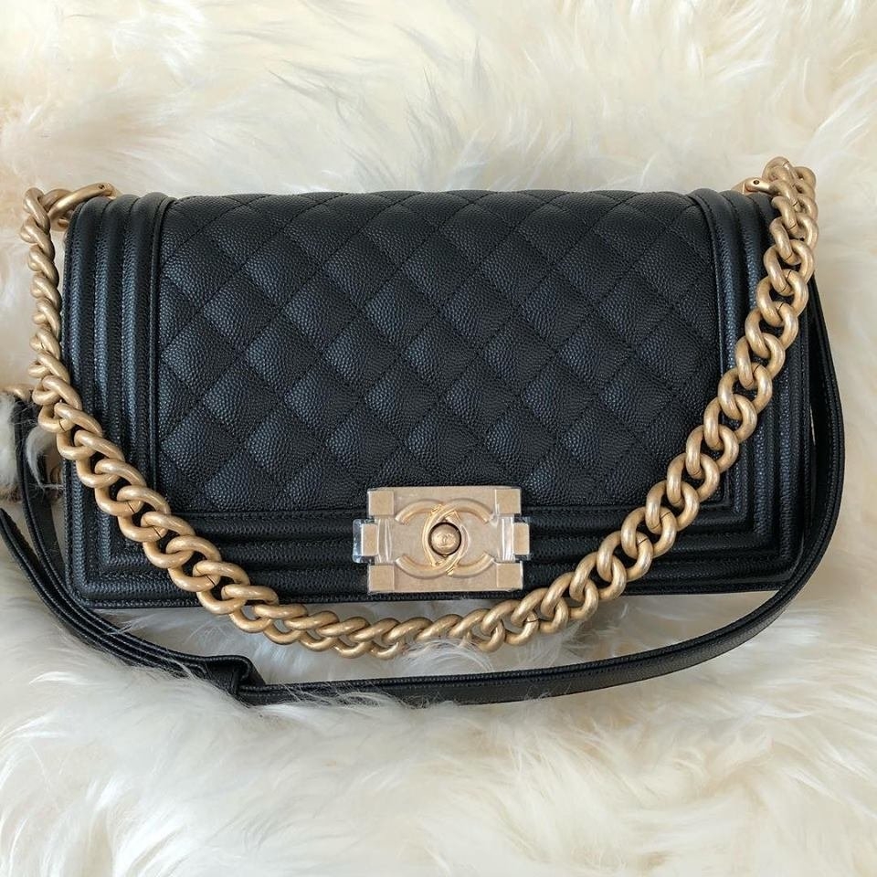 (SOLD) Brand New Chanel Boy in Black Caviar with GHW Chanel Kuala ...