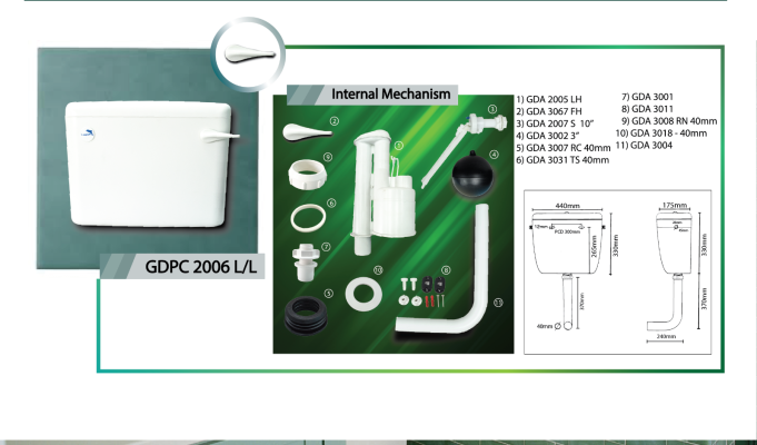 Low Level Lever Handle Plastic Cistern