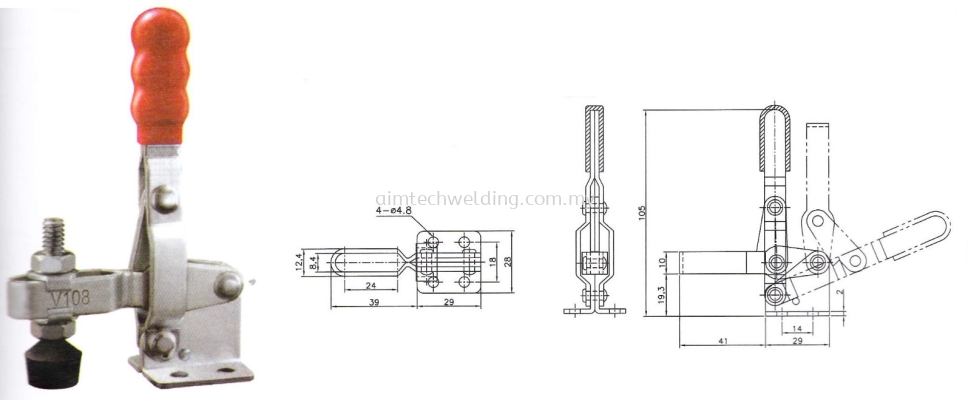 GH102B VERTICAL HANDLE TOGGLE CLAMP