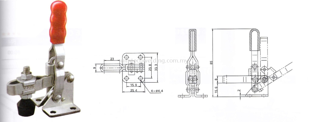 GH101A VERTICAL HANDLE TOGGLE CLAMP