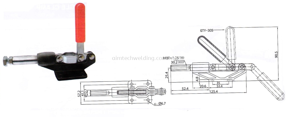 GH305 - CM PUSH/PULL HANDLE TOGGLE CLAMP