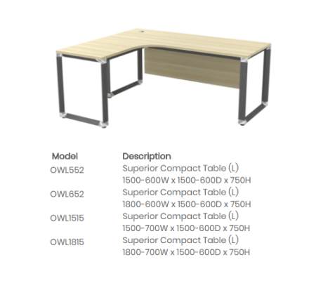 OWL552 Superior Compact Table (L)