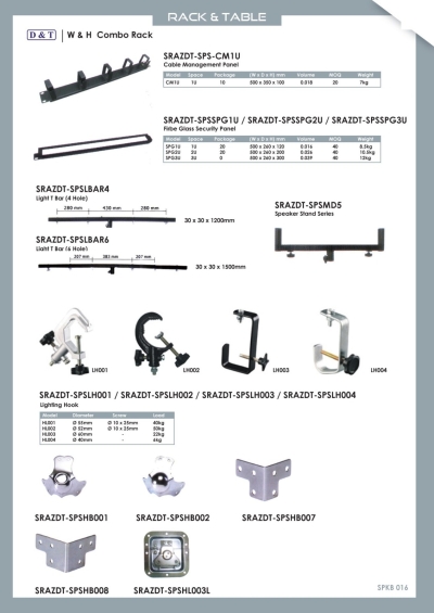 Bracket, Rack & Table