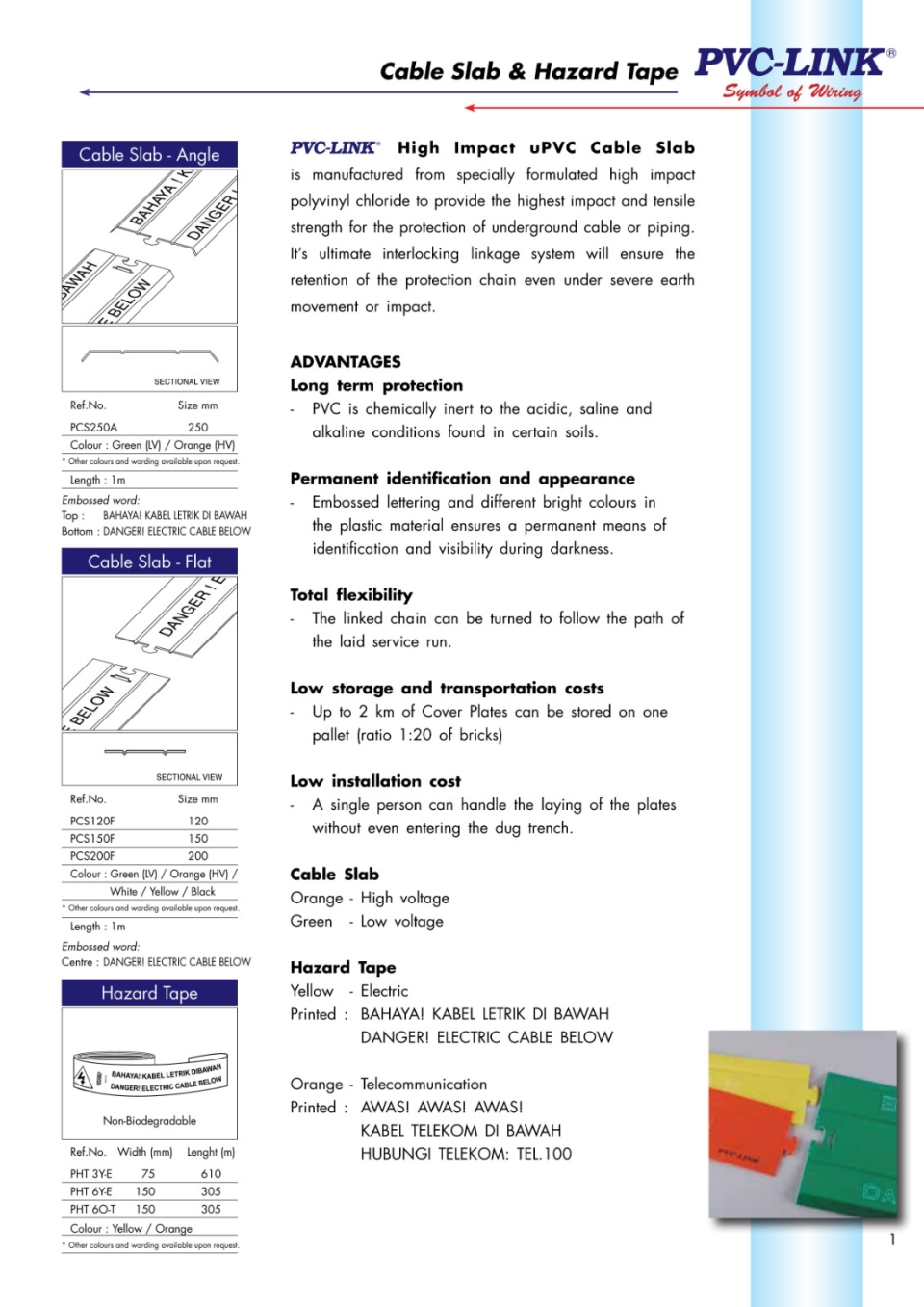 Pvc-Link Cable Slab & Hazard Tape Pvc-Link Product