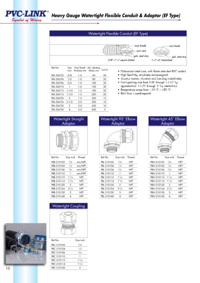 Pvc-Link Watertight Flexible Conduit & Adaptor