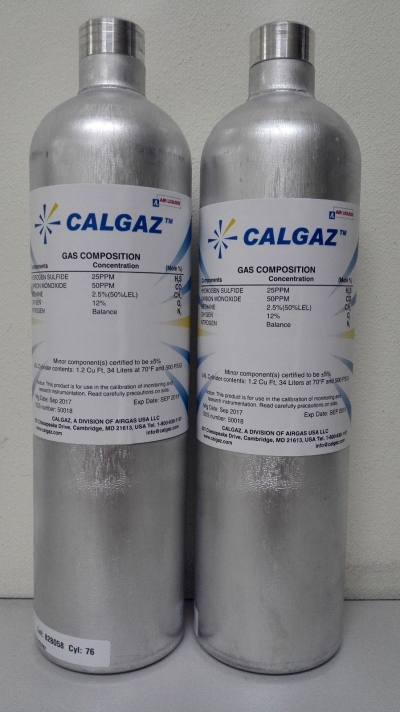 2AL 25PPM H2S / 50PPM CO / 0.9% I-C4H10 / 12% O2 / N2 - 34 LITER