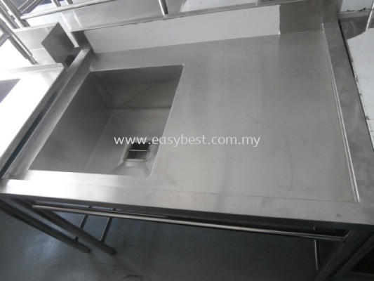 S/S SINGLE BOWL SINK TABLE  DIM:44"X31"X33"