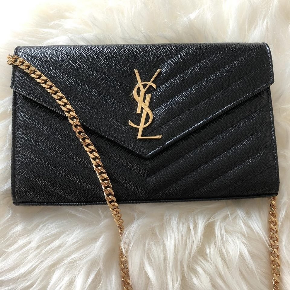 (SOLD) Brand New YSL Wallet on Chain in Black with GHW YSL Kuala Lumpur ...