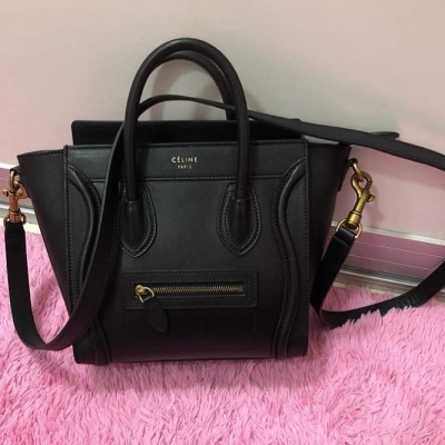 (SOLD) Celine Nano Luggage Tote in Black