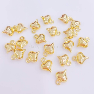 Charm, Love, 6mm, 0283039/181/D1, White Gold Plated, Gold Plating, 20pcs/pack