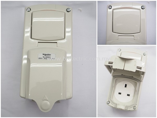 Schneider Weatherproof Switch Socket IP56-CSC313