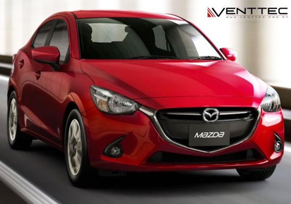 MAZDA 2 / DEMIO ( SEDAN ) 2014 - ABOVE (3=75MM) = VENTTEC DOOR VISOR