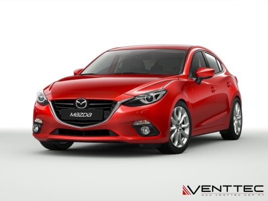 MAZDA 3 / AXELA ( HATCHBACK ) 2014 - ABOVE (3=75MM) = VENTTEC DOOR VISOR 