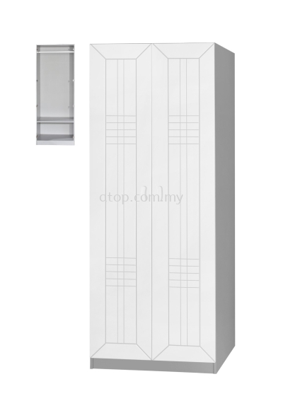 Wardrobe 2 Door WD223-3 (WH)