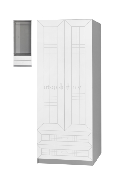 Wardrobe 2+2 Door WD224-3 (WH)