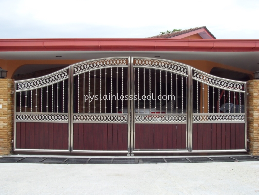 Stainless Steel Folding Gate with Aluminium Wood