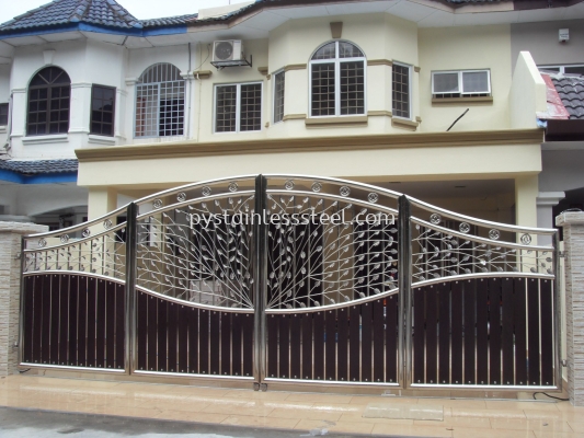 Stainless Steel Folding Gate with Aluminium Wood