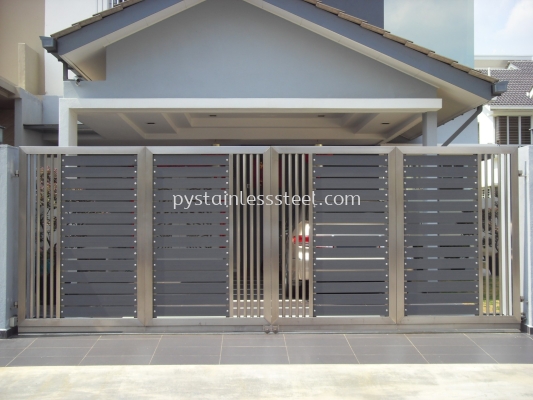 Stainless Steel Folding Gate with Aluminium Wood