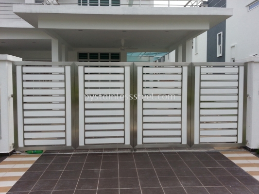 Stainless Steel Folding Gate with Aluminium Wood