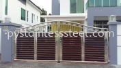 Stainless Steel Swing Gate with Aluminium Wood Stainless Steel Swing Gate with Aluminium Wood Stainless Steel Gate