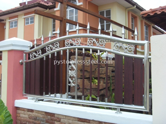 Stainless Steel with Aluminium Wood Fencing Door