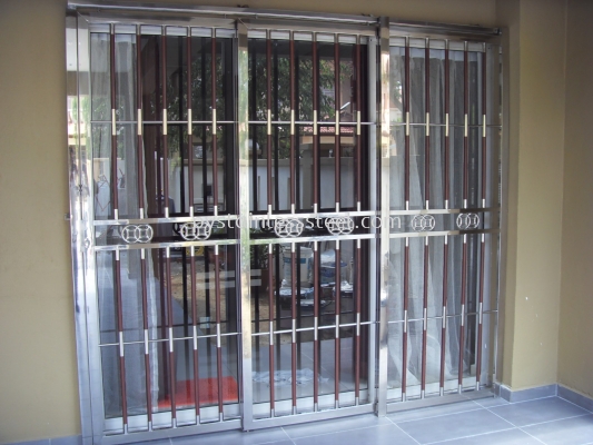 Stainless Steel with Aluminium Wood Sliding Door