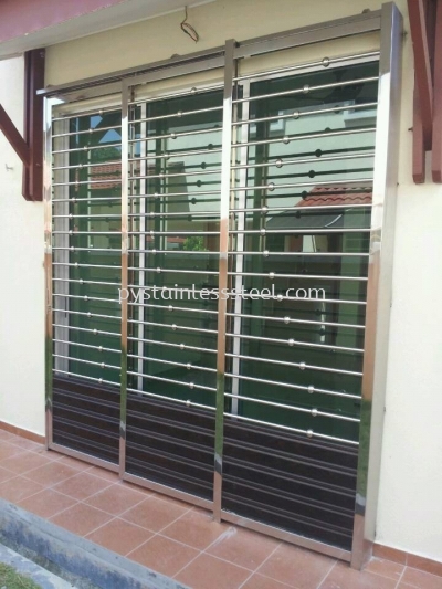 Stainless Steel with Aluminium Wood Sliding Door