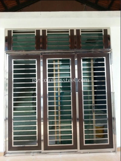 Stainless Steel with Aluminium Wood Sliding Door