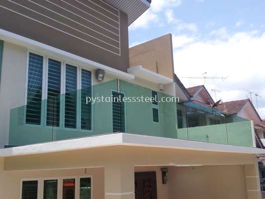 Stainless Steel Balcony Handrail With Glass