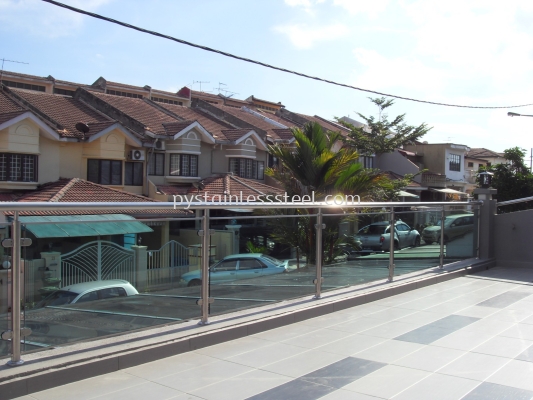 Stainless Steel Balcony Handrail With Glass