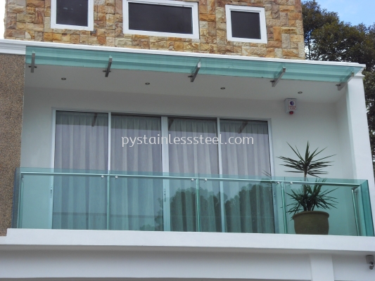 Stainless Steel Balcony Handrail With Glass