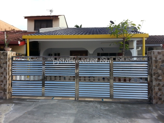 Stainless Steel Folding Gate with Aluminium Wood