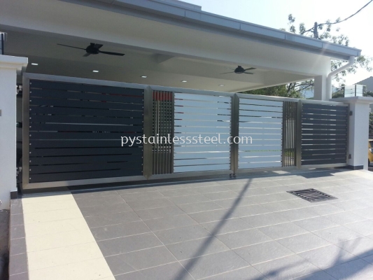 Stainless Steel Folding Gate with Aluminium Wood