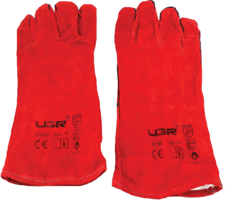 13" LEATHER WORK GLOVES (RED) - 00078W